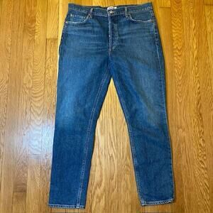 AGOLDE Nico High Rise Jeans Womens 32x27 Subdued Dark Wash Stretch Denim